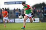 27 February 2022; Jordan Flynn of Mayo during the Allianz Football League Division 1 match between Mayo and Armagh at Dr Hyde Park in Roscommon. Photo by Ramsey Cardy/Sportsfile