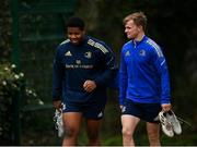 28 February 2022; Temi Lasisi and Ben Murphy during Leinster Rugby squad training at UCD in Dublin. Photo by Harry Murphy/Sportsfile