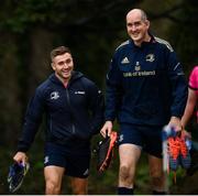 28 February 2022; Jordan Larmour Devin Toner during Leinster Rugby squad training at UCD in Dublin. Photo by Harry Murphy/Sportsfile