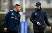 28 February 2022; Head coach Leo Cullen and Adam Byrne during Leinster Rugby squad training at UCD in Dublin. Photo by Harry Murphy/Sportsfile