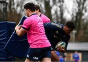 28 February 2022; Temi Lasisi, right, during Leinster Rugby squad training at UCD in Dublin. Photo by Harry Murphy/Sportsfile