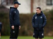28 February 2022; Head coach Leo Cullen and head of athletic performance Charlie Higgins during Leinster Rugby squad training at UCD in Dublin. Photo by Harry Murphy/Sportsfile