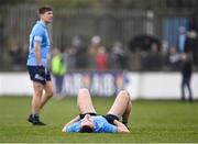 27 February 2022; Brian Fenton of Dublin awaits medical attention for an injury during the Allianz Football League Division 1 match between Kildare and Dublin at St Conleth's Park in Newbridge, Kildare. Photo by Piaras Ó Mídheach/Sportsfile