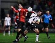 25 February 2022; Patrick Hoban of Dundalk in action against James Finnerty of Bohemians during the SSE Airtricity League Premier Division match between Bohemians and Dundalk at Dalymount Park in Dublin. Photo by Michael P Ryan/Sportsfile