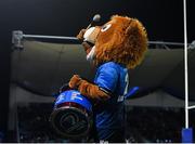 25 February 2022; Leinster mascot Leo the Lion during the United Rugby Championship match between Leinster and Emirates Lions at the RDS Arena in Dublin. Photo by Seb Daly/Sportsfile