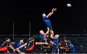 25 February 2022; Josh Murphy of Leinster takes possession in a lineout during the United Rugby Championship match between Leinster and Emirates Lions at the RDS Arena in Dublin. Photo by Seb Daly/Sportsfile