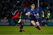 25 February 2022; Jamie Osborne of Leinster in action against Wandisile Simelane of Emirates Lions during the United Rugby Championship match between Leinster and Emirates Lions at the RDS Arena in Dublin. Photo by Seb Daly/Sportsfile