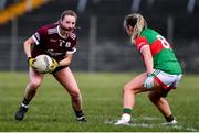 27 February 2022; Ailbhe Davoren of Galway and Sinead Cafferky of Mayo during the Lidl Ladies Football National League Division 1 match between Galway and Mayo at Tuam Stadium in Galway. Photo by Ben McShane/Sportsfile