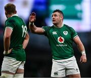 27 February 2022; Dave Kilcoyne, right, and Kieran Treadwell of Ireland during the Guinness Six Nations Rugby Championship match between Ireland and Italy at the Aviva Stadium in Dublin. Photo by David Fitzgerald/Sportsfile