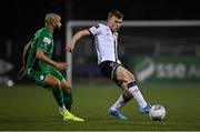 28 February 2022; Lewis Macari of Dundalk in action against Ethan Boyle of Finn Harps during the SSE Airtricity League Premier Division match between Dundalk and Finn Harps at Oriel Park in Dundalk, Louth. Photo by Ramsey Cardy/Sportsfile