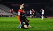 28 February 2022; Stephen Mallon of Bohemians celebrates after scoring his side's first goal during the SSE Airtricity League Premier Division match between Bohemians and St Patrick's Athletic at Dalymount Park in Dublin. Photo by Eóin Noonan/Sportsfile