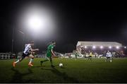 28 February 2022; Conor Tourish of Finn Harps in action against Daniel Kelly of Dundalk during the SSE Airtricity League Premier Division match between Dundalk and Finn Harps at Oriel Park in Dundalk, Louth. Photo by Ramsey Cardy/Sportsfile