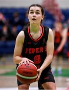 1 March 2022; Niamh Farrelly of Piper's Hill during the Basketball Ireland U19C Girls Schools League Final match between Piper's Hill Naas, Kildare and St. Finians Swords, Dublin at the National Basketball Arena in Dublin. Photo by Brendan Moran/Sportsfile