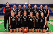 1 March 2022; The Gaelcholáiste team before the Basketball Ireland U19B Girls Schools League Final match between St. Louis Kiltimagh, Mayo and Gaelcholáiste Tralee, Kerry at National Basketball Arena in Dublin. Photo by Brendan Moran/Sportsfile