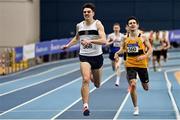 27 February 2022; Louis O'Loughlin of Donore Harriers, Dublin, competing in the senior men's 1500m during day two of the Irish Life Health National Senior Indoor Athletics Championships at the National Indoor Arena at the Sport Ireland Campus in Dublin. Photo by Sam Barnes/Sportsfile