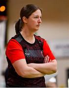 1 March 2022; Gaelcholáiste Tralee coach Sinéad Ní Chathasaigh during the Basketball Ireland U19B Girls Schools League Final match between St. Louis Kiltimagh, Mayo and Gaelcholáiste Tralee, Kerry at National Basketball Arena in Dublin. Photo by Brendan Moran/Sportsfile