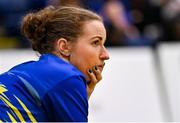 1 March 2022; St Louis coach Amy Hopkins during the Basketball Ireland U19B Girls Schools League Final match between St. Louis Kiltimagh, Mayo and Gaelcholáiste Tralee, Kerry at National Basketball Arena in Dublin. Photo by Brendan Moran/Sportsfile