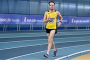 26 February 2022; Joe Mooney of Adamstown AC, Wexford, competing in the senior men's 5000m Walk during day one of the Irish Life Health National Senior Indoor Athletics Championships at the National Indoor Arena at the Sport Ireland Campus in Dublin. Photo by Sam Barnes/Sportsfile