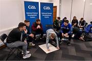 2 March 2022; Leinster GAA began training over 30 new staff members who will shortly be taking up positions within Clubs right across the Province at the National Games Development Centre in Abbotstown, Dublin. This expansion, in conjunction with host Clubs, will see these Coaches join some 90+ Games Development Staff currently providing support and guidance across Leinster. It is built on the success of the East Leinster Project, which was established in 2017 with the placement of Games Promotion Officer’s in five Counties of Kildare, Louth, Meath, Wexford and Wicklow. The success of this porject saw a direct increase in activity in areas such as Go Games, Camps and Schools Coaching. In addition a dramtic rise in volunteerism within the club. Pictured at the Leinster GAA Games Development Expansion Launch are some of the new games promotions officers taking part in a workshop. Photo by Brendan Moran/Sportsfile