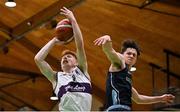 2 March 2022; Ruairi Collins of Skibbereen in action against Ethan Quinn of Rathmore during the Basketball Ireland U16B Boys Schools League Final match between Skibbereen Community School, Cork, and Rathmore Grammar School, Belfast, at the National Basketball Arena in Dublin. Photo by Seb Daly/Sportsfile