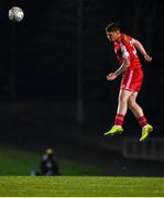 28 February 2022; Kameron Ledwidge of Shelbourne during the SSE Airtricity League Premier Division match between UCD and Shelbourne at UCD Bowl in Belfield, Dublin. Photo by Harry Murphy/Sportsfile