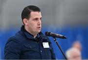 26 February 2022; Fermanagh delegate Phil Flanagan speaking during the GAA Congress at NUI Galway Connacht GAA Air Dome in Bekan, Mayo. Photo by Piaras Ó Mídheach/Sportsfile