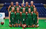 3 March 2022; The Calasanctius College team before the Basketball Ireland U16A Girls Schools League Final match between Calasanctius College, Galway and Regina Mundi, Cork at the National Basketball Arena in Dublin. Photo by Ben McShane/Sportsfile
