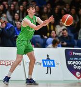 3 March 2022; Tiarnan Keane of Calasanctius College during the Basketball Ireland U16A Boys Schools League Final match between Calasanctius College, Galway and SPSL Rathmore, Kerry at the National Basketball Arena in Dublin. Photo by Ben McShane/Sportsfile