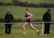 3 March 2022; Michele Healy of Colaiste Muire Ennis, competing in the intermediate girls 3000m during the Irish Life Health Munster Schools Cross Country Championships at Riverstick, Boulaling, Cork. Photo by David Fitzgerald/Sportsfile