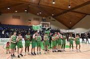 3 March 2022; Coláiste Eanna players applaud as St Joseph's players pick up their medals after the Basketball Ireland U19A Boys Schools League Final match between Coláiste Eanna, Dublin and St. Joseph's, Galway at the National Basketball Arena in Dublin. Photo by Ben McShane/Sportsfile