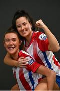 1 March 2022; Emma Costelloe, left, and Esra Kangal during a Treaty United squad portraits session at University of Limerick in Limerick. Photo by Sam Barnes/Sportsfile
