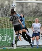 3 March 2022; Chloe Singleton of NUI Galway in action against Lexi Perry of Ulster University during the CUFL Women's Premier Division Final match between NUI Galway and Ulster University at Athlone Town Stadium in Westmeath. Photo by Seb Daly/Sportsfile