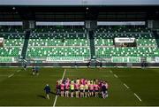 4 March 2022; Leinster players huddle during a Leinster Rugby captain's run at Stadio di Monigo in Treviso, Italy. Photo by Harry Murphy/Sportsfile