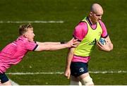 4 March 2022; Devin Toner, right, and Jamie Osborne during a Leinster Rugby captain's run at Stadio di Monigo in Treviso, Italy. Photo by Harry Murphy/Sportsfile