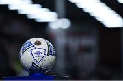 28 February 2022; A detailed view of a Bohemians branded ball before the SSE Airtricity League Premier Division match between Bohemians and St Patrick's Athletic at Dalymount Park in Dublin. Photo by Eóin Noonan/Sportsfile