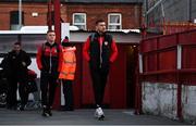 4 March 2022; Patrick McEleney of Derry City arrives before the SSE Airtricity League Premier Division match between Shelbourne and Derry City at Tolka Park in Dublin. Photo by Eóin Noonan/Sportsfile