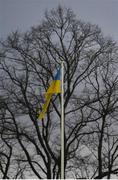 4 March 2022; The flag of Ukraine flies above Tolka Park before the SSE Airtricity League Premier Division match between Shelbourne and Derry City at Tolka Park in Dublin. Photo by Eóin Noonan/Sportsfile