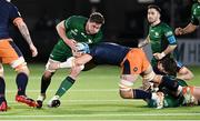 4 March 2022; Oisin Dowling of Connacht is tackled by Connor Boyle of Edinburgh during the United Rugby Championship match between Edinburgh and Connacht at Dam Health Stadium in Edinburgh, Scotland. Photo by Paul Devlin/Sportsfile