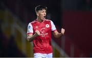 4 March 2022; Joe Redmond of St Patrick's Athletic celebrates after the SSE Airtricity League Premier Division match between St Patrick's Athletic and Shamrock Rovers at Richmond Park in Dublin. Photo by Stephen McCarthy/Sportsfile