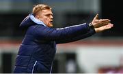 4 March 2022; Shelbourne manager Damien Duff reacts during the SSE Airtricity League Premier Division match between Shelbourne and Derry City at Tolka Park in Dublin. Photo by Eóin Noonan/Sportsfile