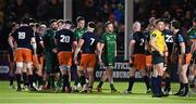 4 March 2022; Both teams shake hands after the United Rugby Championship match between Edinburgh and Connacht at Dam Health Stadium in Edinburgh, Scotland. Photo by Paul Devlin/Sportsfile