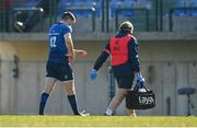 5 March 2022; Harry Byrne of Leinster leaves the field with an injury during the United Rugby Championship match between Benetton and Leinster at Stadio di Monigo in Treviso, Italy. Photo by Harry Murphy/Sportsfile