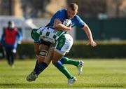 5 March 2022; Ross Molony of Leinster is tackled by Rhyno Smith of Benetton during the United Rugby Championship match between Benetton and Leinster at Stadio di Monigo in Treviso, Italy. Photo by Harry Murphy/Sportsfile