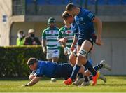 5 March 2022; Seán Cronin of Leinster scores his side's fifth try during the United Rugby Championship match between Benetton and Leinster at Stadio di Monigo in Treviso, Italy. Photo by Harry Murphy/Sportsfile
