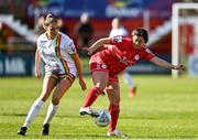 5 March 2022; Noelle Murray of Shelbourne in action against Chloe Darby of Bohemians during the SSE Airtricity Women's National League match between Shelbourne and Bohemians at Tolka Park in Dublin. Photo by Sam Barnes/Sportsfile