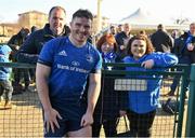 5 March 2022; Peter Dooley of Leinster with his family after making his 100th Leinster appearance during the United Rugby Championship match between Benetton and Leinster at Stadio di Monigo in Treviso, Italy. Photo by Harry Murphy/Sportsfile