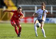 5 March 2022; Jess Gargan of Shelbourne in action against Ann Marie Byrne of Bohemians during the SSE Airtricity Women's National League match between Shelbourne and Bohemians at Tolka Park in Dublin. Photo by Sam Barnes/Sportsfile
