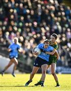 5 March 2022; Orlagh Nolan of Dublin in action against Niamh O'Sullivan of Meath during the Lidl Ladies Football National League Division 1 match between Meath and Dublin at Páirc Táilteann in Navan, Meath. Photo by David Fitzgerald/Sportsfile