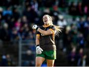 5 March 2022; Meath goalkeeper Monica McGuirk reacts during the Lidl Ladies Football National League Division 1 match between Meath and Dublin at Páirc Táilteann in Navan, Meath. Photo by David Fitzgerald/Sportsfile