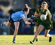 5 March 2022; Kate Sullivan of Dublin in action against Mary Kate Lynch of Meath during the Lidl Ladies Football National League Division 1 match between Meath and Dublin at Páirc Táilteann in Navan, Meath. Photo by David Fitzgerald/Sportsfile